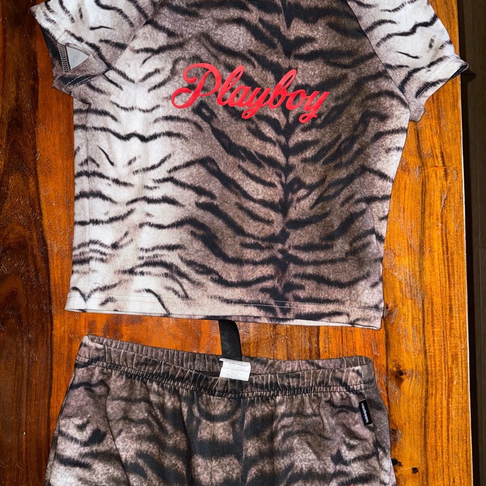 PLAYBOY set - Brown and Black Tiger Print